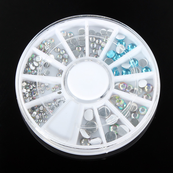 

Размер 6 3D кристалл блеск rhinestone украшения искусства ногтя колеса