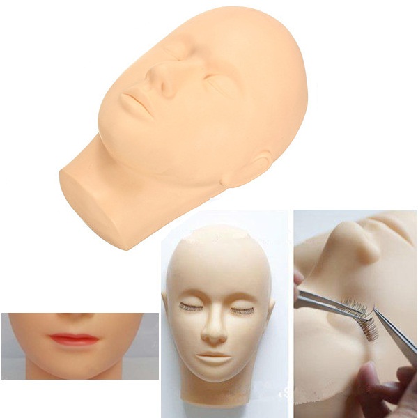 Cosmetology Face Eyelash Makeup Training Mannequin Head  