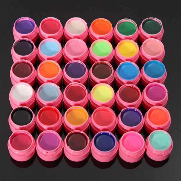 

36 чистые краски акриловые УФ-гель Builder ногтей маникюрный набор