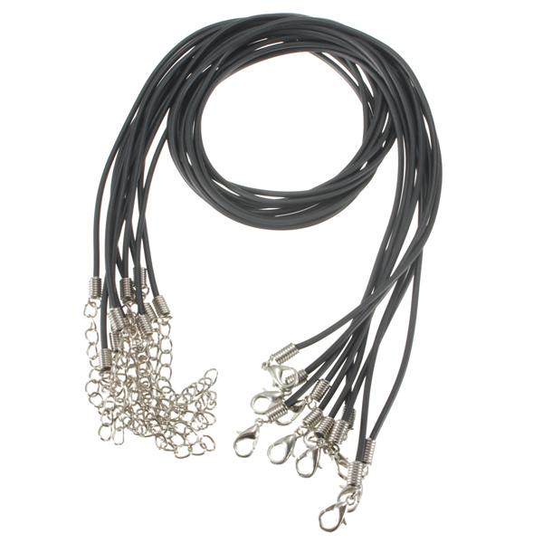 

10шт 2мм черный PU резиновый застежка омара Waxen Веревка цепь ожерелья DIY