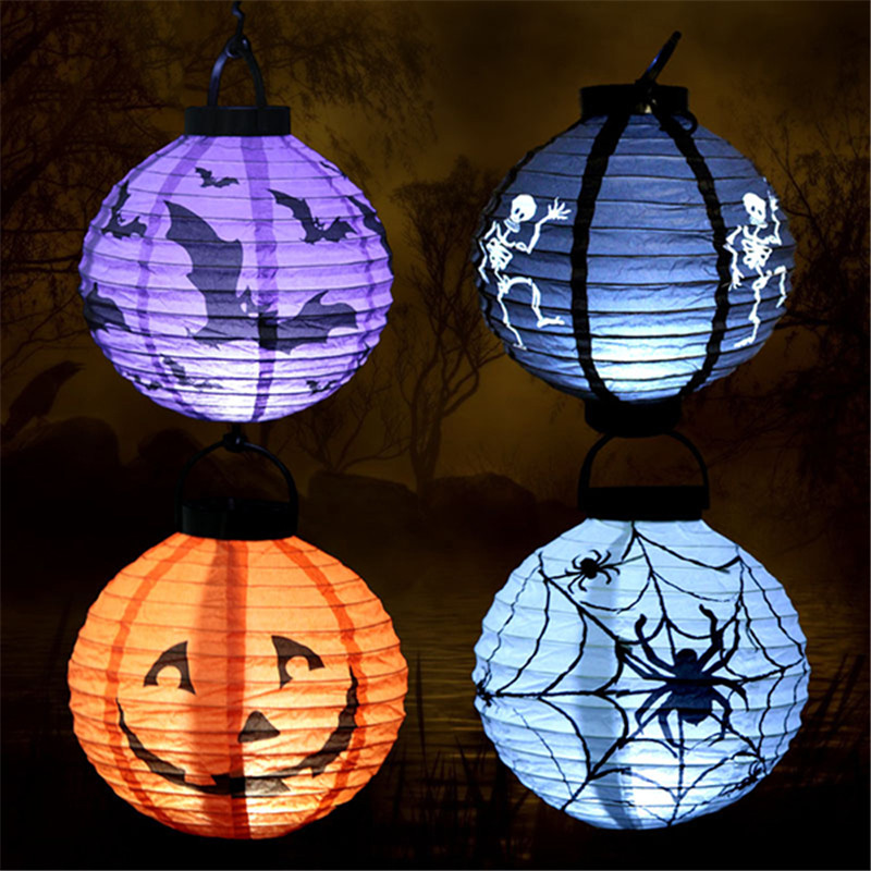

Halloween Party Home Decoration Luminous Paper Portable Lantern Pumpkin Lights Horror Scene Toys