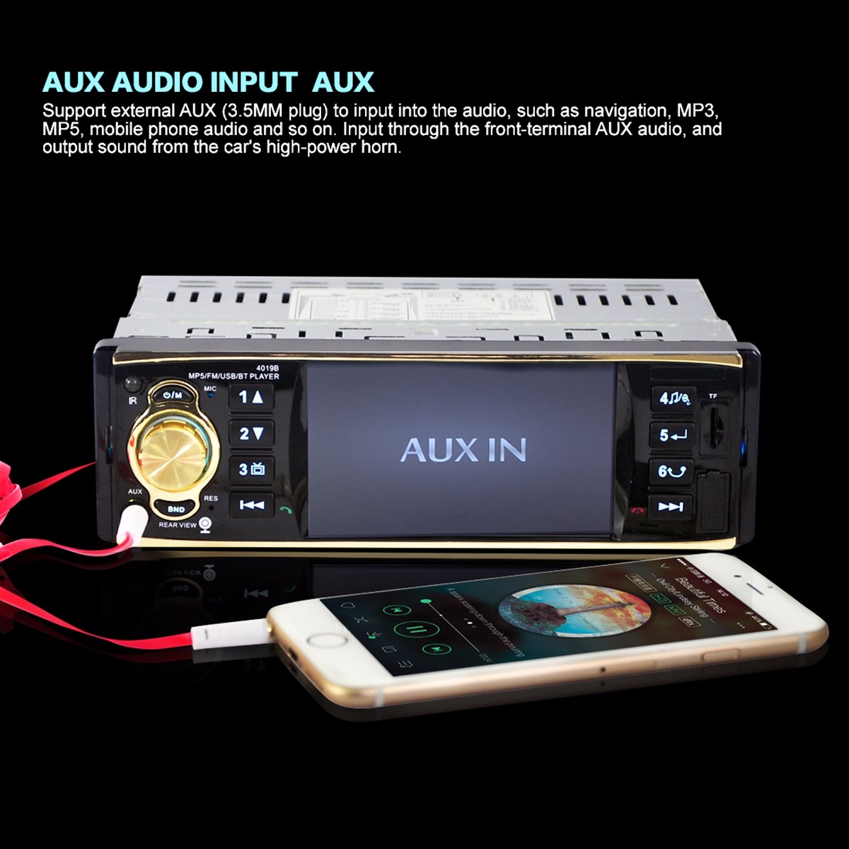  4.1 Inch Bluetooth AUX Input Stereo Radio FM HD MP5 Car Video Player 4019B