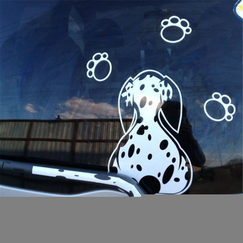 3D Xe Sticker Cartoon Dog Di Chuyển Đuôi Cửa Sổ Phía Sau Wiper Phản Quang Đề