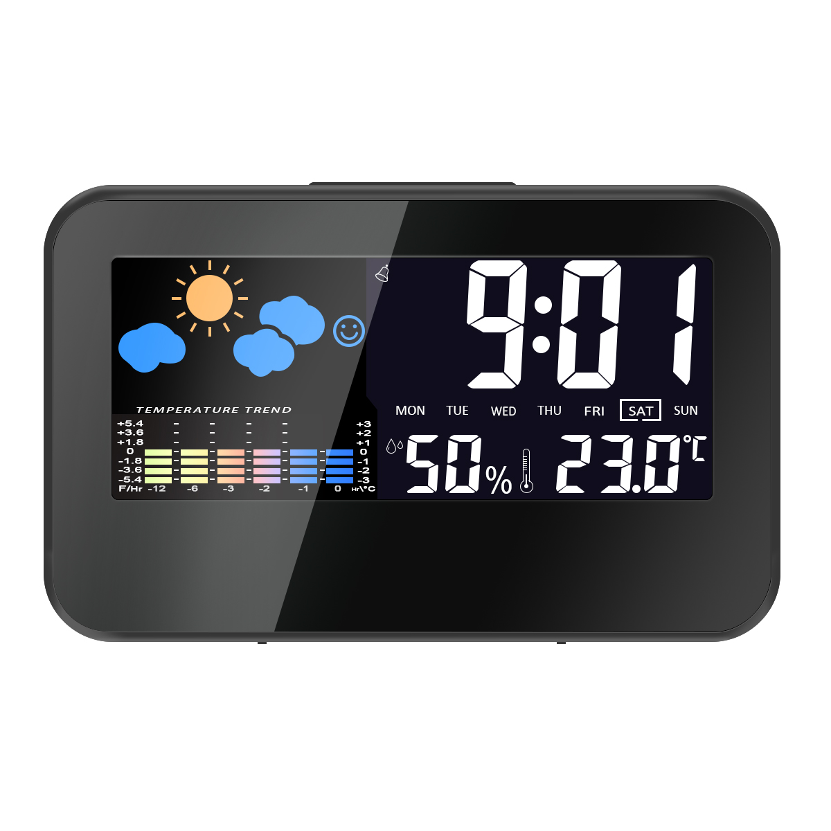 

Цифровой гигрометр Термометр Большой LCD Сигнал о контроле задней подсветки голоса Часы Датчик влажности Комнатная температура в помещени