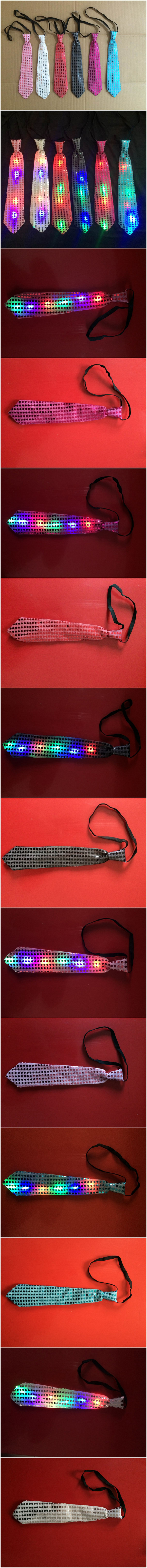Fashion LED Glowing Tie Dance Party Bar Stage Glowing Flashing Tie Prop