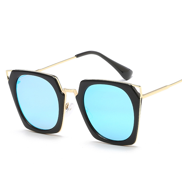

Женское Unisex UV400 Кот Eye Sun Glassess Большой металлический каркас Outdooors Солнцезащитные очки