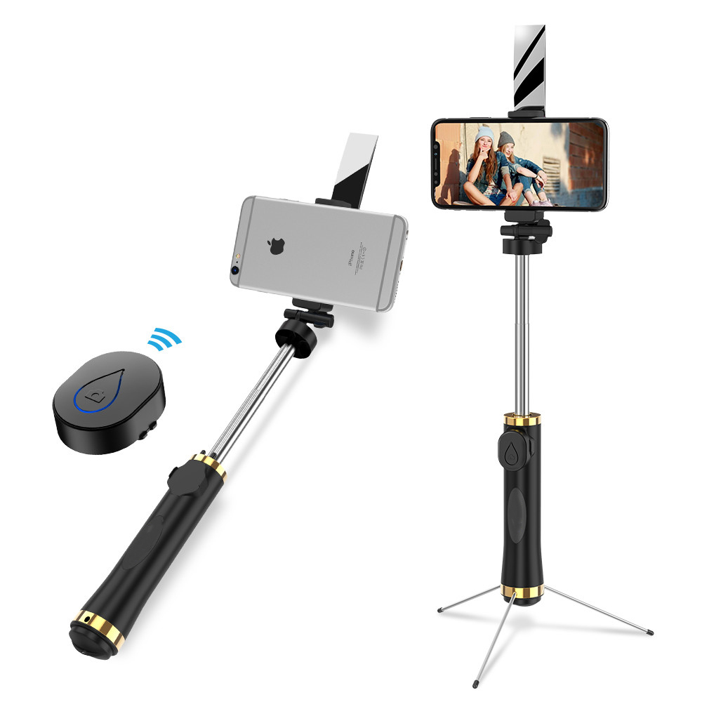 

Bakeey 3 в 1 360 Вращающееся зеркало Складное Штатив Bluetooth Selfie Палка для 3,5-6 дюймов Смартфон