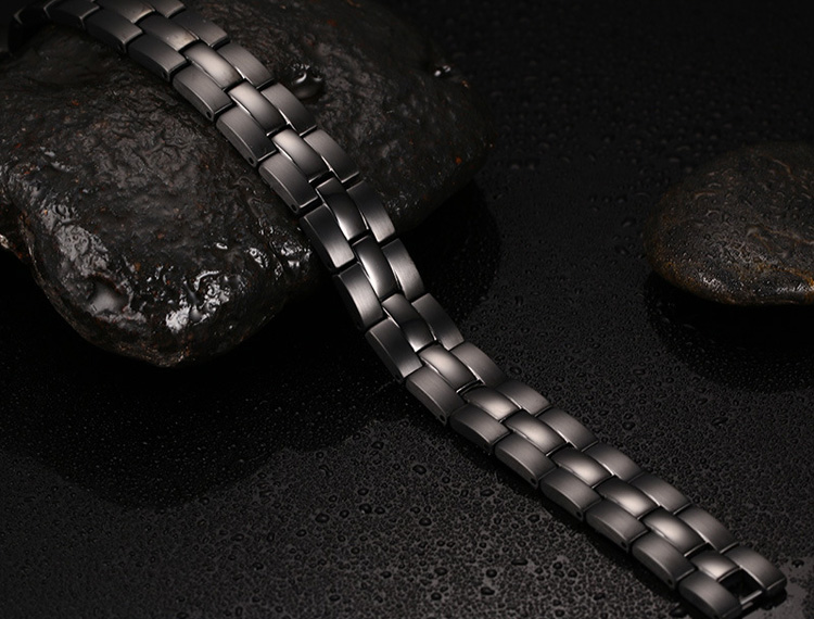 Black Stainless Steel Magnet Health Healing Men Bracelet Jewelry Gift