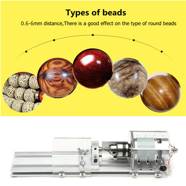 Mini Lathe Bead Machine Woodworking Rotary DIY Tool for Grinding Cutting Drilling