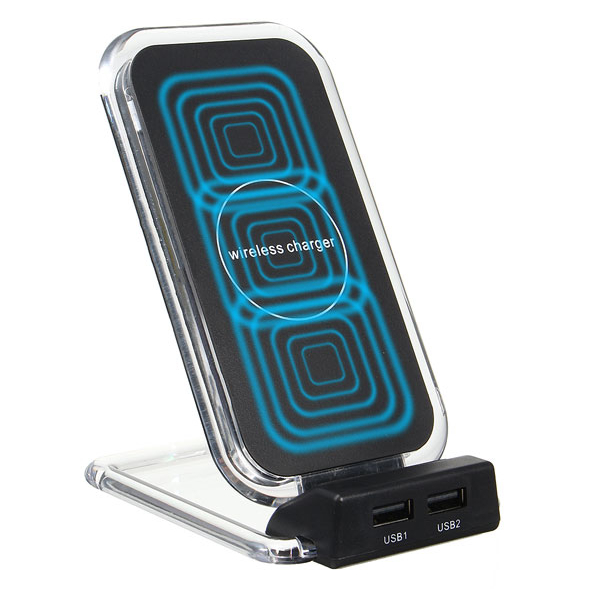 

3 катушки Двойные USB-порты Быстрая зарядка Настольная подставка Qi Беспроводное зарядное устройство для Samsung S8 iPhone 8 X
