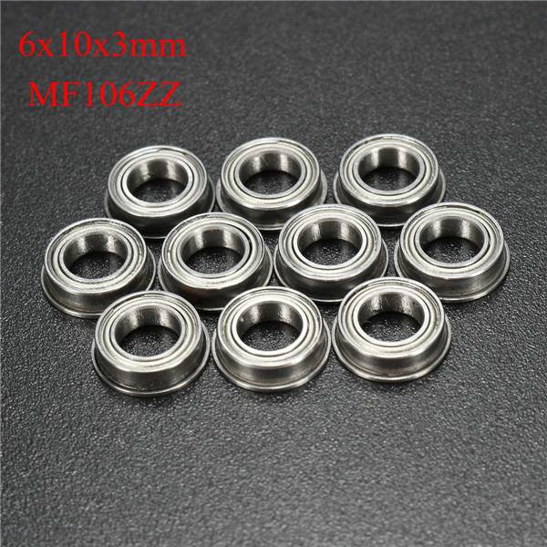 10pcs MF106ZZ 6x10x3mm Flange Ball Bearings