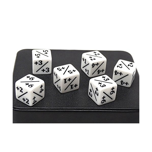 

6 Pcs White Dice Counters +1/+1 for MTG Magic The Gathering and Others