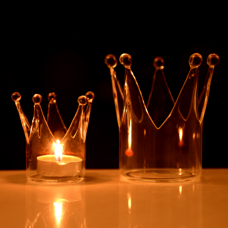 Crown Glass Candle Holder