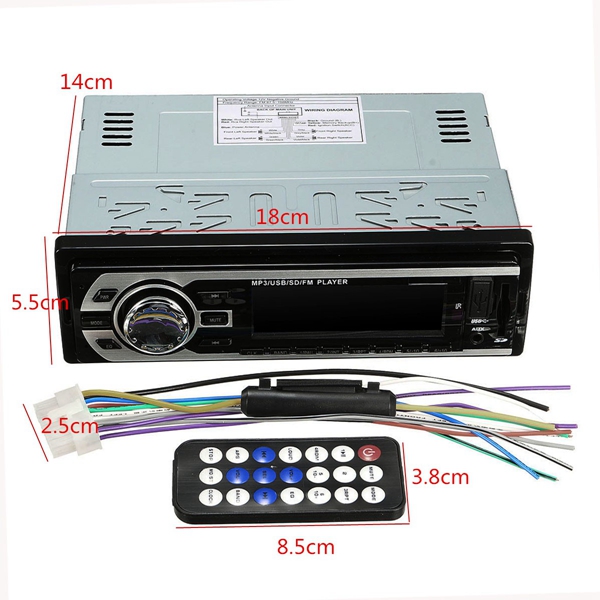 Auto Car Stereo MP3 Radio Audio Player In-Dash FM Transmitters Aux Input Receiver SD USB