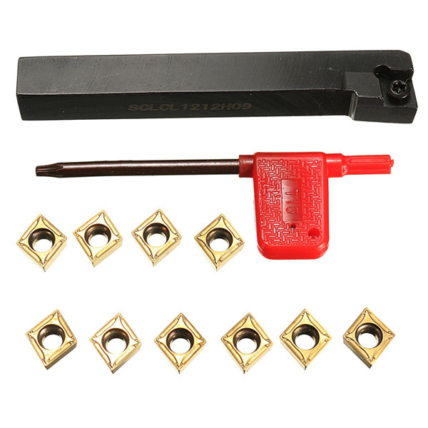SCLCL1212H09 Holder External Thread Turning Tool Boring Bar Holder with 10pcs CCMT09T304 Inserts