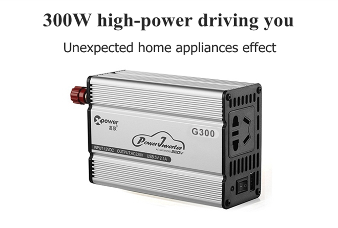 G300 Car Power Inverter Charger USB 2.1A AC 220V 300W
