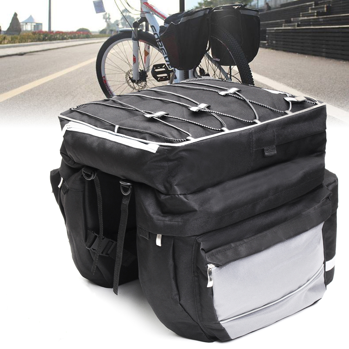 

BIKIGHT Nylon 68L Bike Bagage Bag Stor Kapacitet Durable Cykling MTB Pannier Rack Rack Trunk Motorcykel E-cykelväska