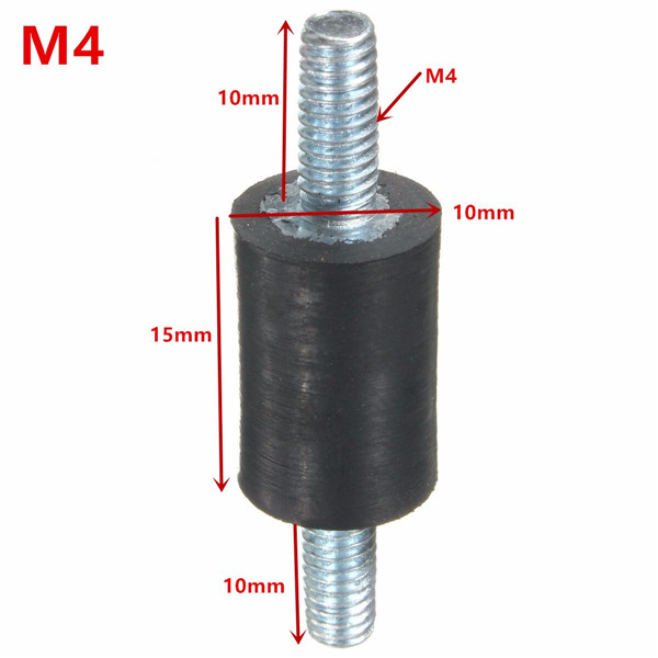 4pcs M4x10x15mm Rubber Shock Absorber Doubles Ends Rubber Mounts Vibration Isolator Mounts