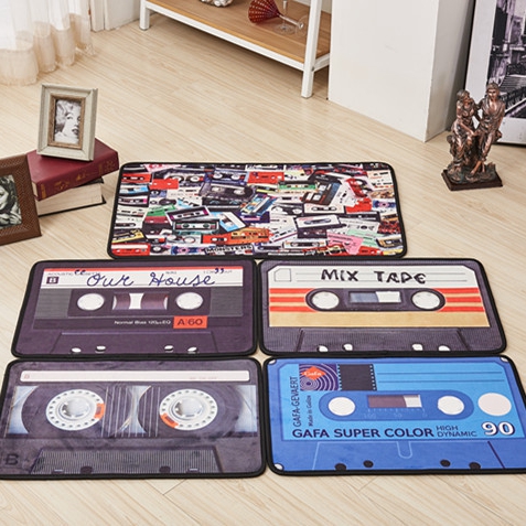 

KCASA KC-M6 40x60cm Creative Retro Tape Mat Entrance Door Mats Trap Printed Non-slip Floor Carpet