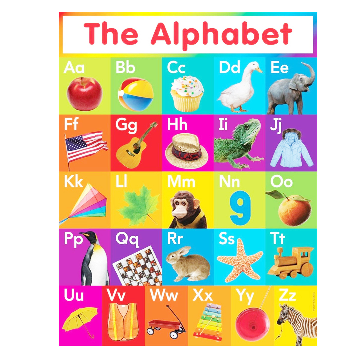 

60x90см ABC Alphabet Узнайте, что представляет собой детский учебный шелк, плакат Art Room Bedroom Home Decor