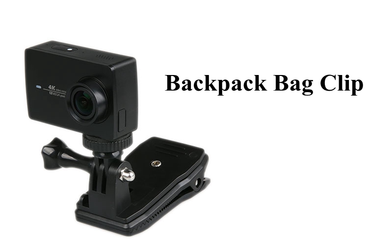 Backpack Bag Clip Clamp Mount 360 Degrees Rotary for Xiaomi Yi 2 II 4K Sports Action Camera