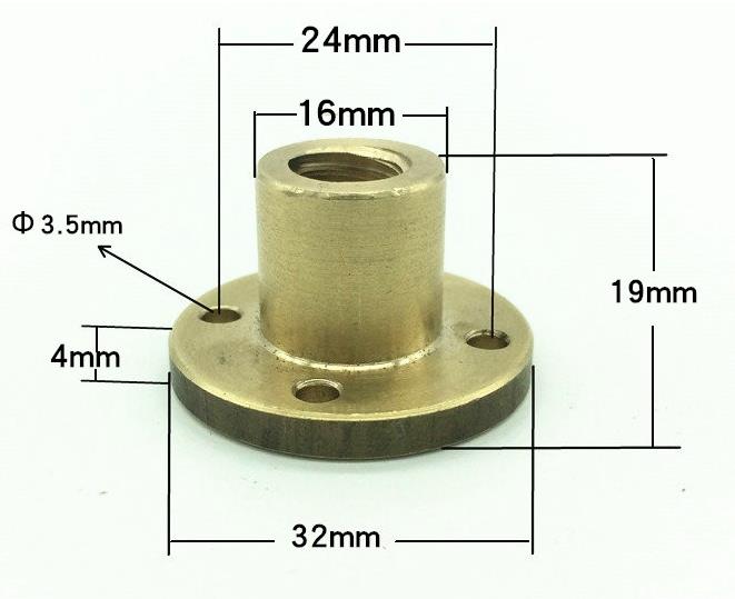Machifit 400mm T10 Lead Screw with Brass Nut