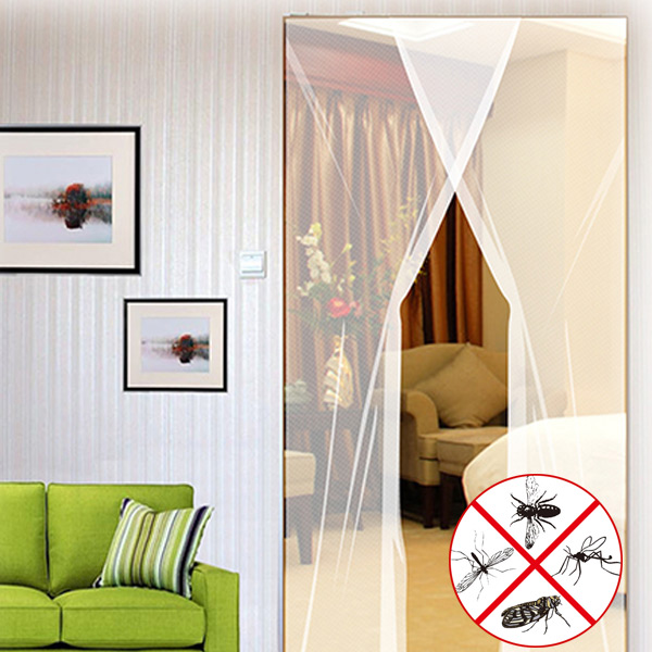 24x83 Inch 2pcs Anti Mosquito Pest Curtain Net Mesh Sheer Curtain Protector
