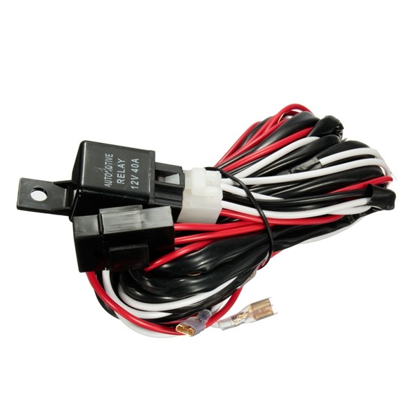 12V 40A 300W Relay Fuse Wiring Harness For Any 5-Pin LED Light Rocker Switch
