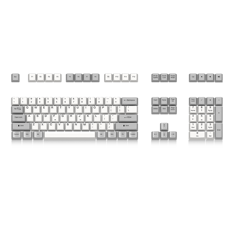 

Akko X Ducky 108 Основной профиль OEM PBT Ключи для ключей Dye-sub White Grey Keycap Комплект для Механический Клавиатура
