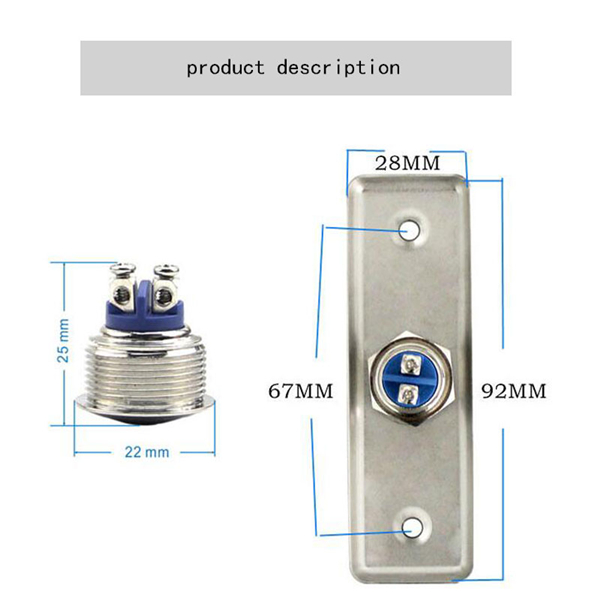Stainless Steel Door Bell Push Button Switch Touch Panel