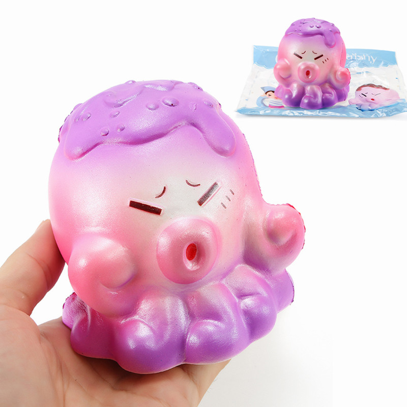 

Конни Squishy Rainbow Octopus 9см медленно растет с коллекцией подарков Подарочный декор Мягкая игрушка со сжатием