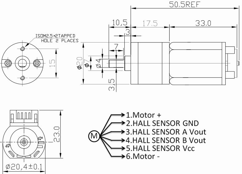6V 270rpm Encoder Motor DC Gear Motor
