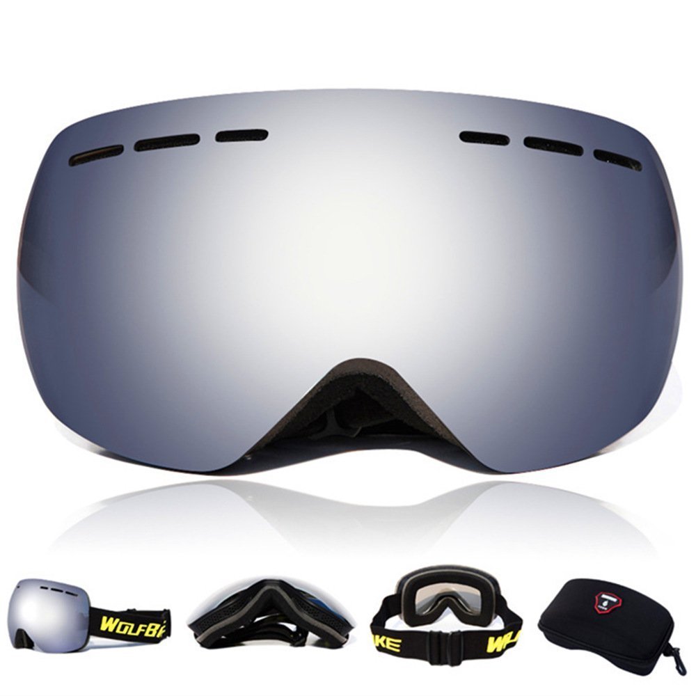 

WOLFBIKE Double UV400 Анти Туманные ветрозащитные очки для лыжников Сноуборд-катание на лыжах Очки