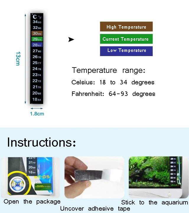 Nomoy Aquarium Digital Fish Tank Thermometer Temperature Sticker