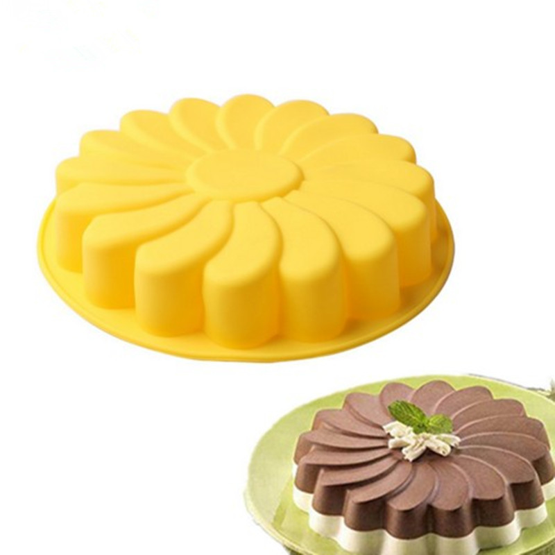 

DIY 3D Подсолнечник формы Силиконовый Форма фонтан торт выпечки торт формы Набор Цвет случайных