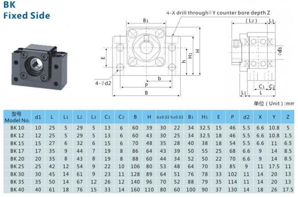SFU1605 600 mm Edelstahl Kugelumlaufspindel mit BK12 BF12 Unterstützung und 6,35 x 10 mm Kupplungssatz CNC Teile