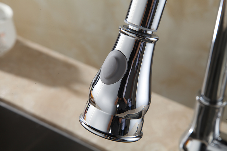 nickel <strong>pull</strong> down kitchen faucet sink faucet double spout sprayer