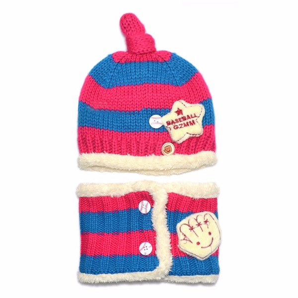 

Малыш девушки парни ребенок малыш зимой шапочку теплую шапку с капюшоном вязаный шерстяной шарф шапка