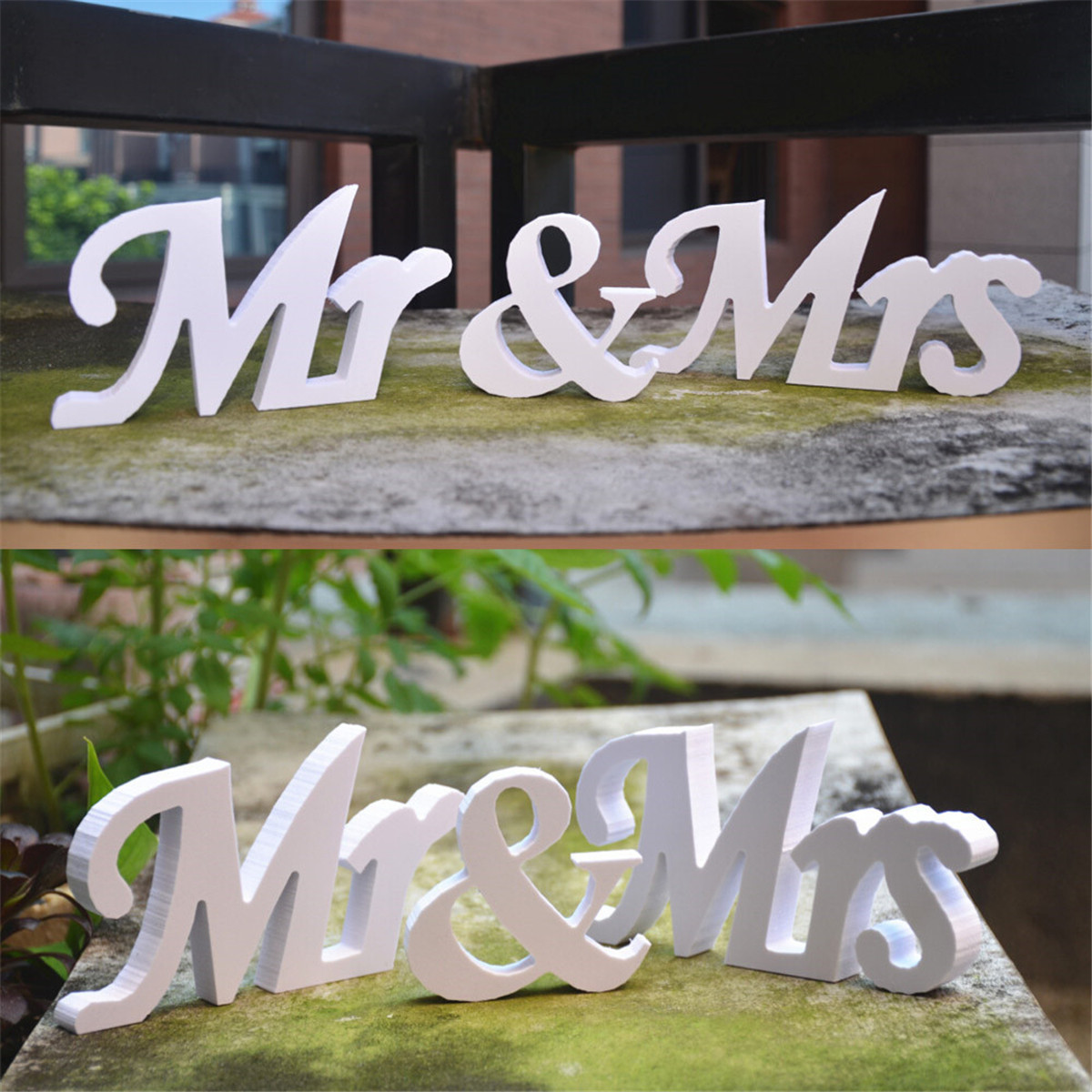 

MR&MRS Letters White PVC Sign Table Decoration Wedding Favor Gift Accessories