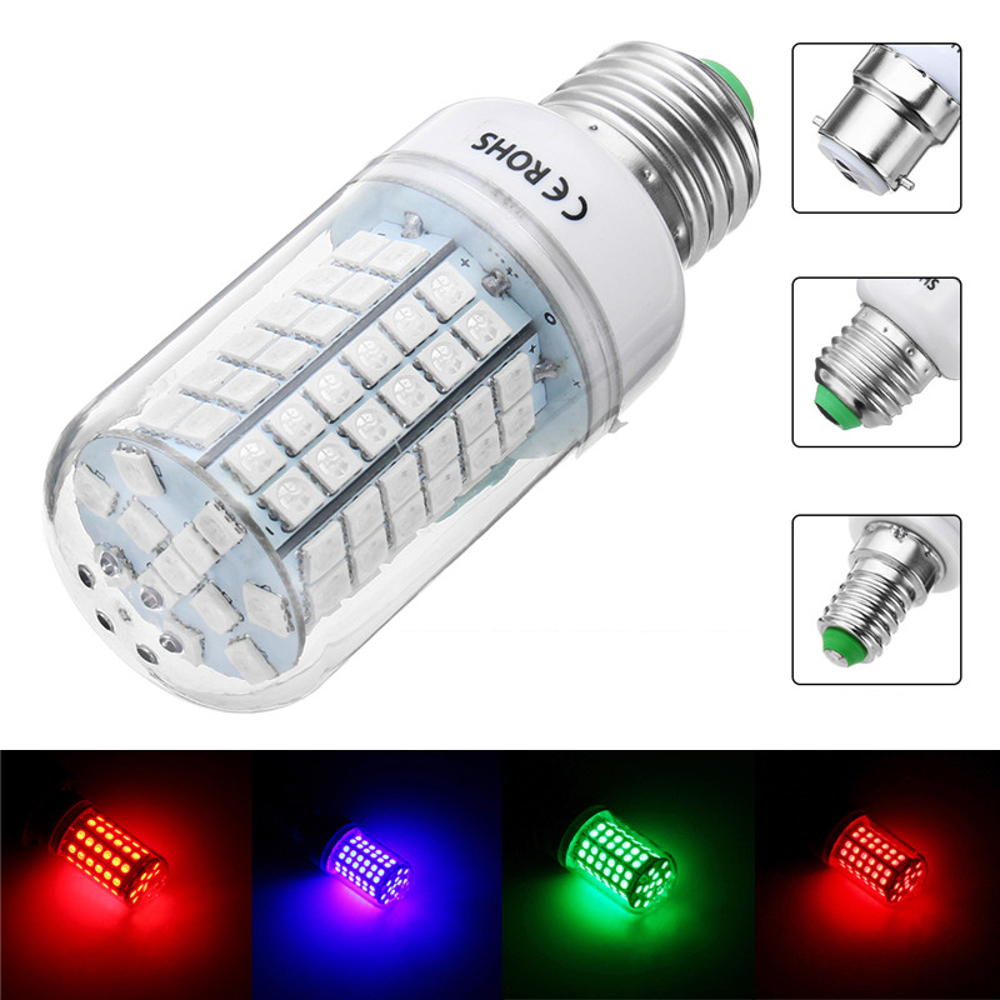 

9W E27 B22 E14 5050 SMD Non-dimmable LED Кухонная лампа пятно Лампа Red Green Blue AC110V