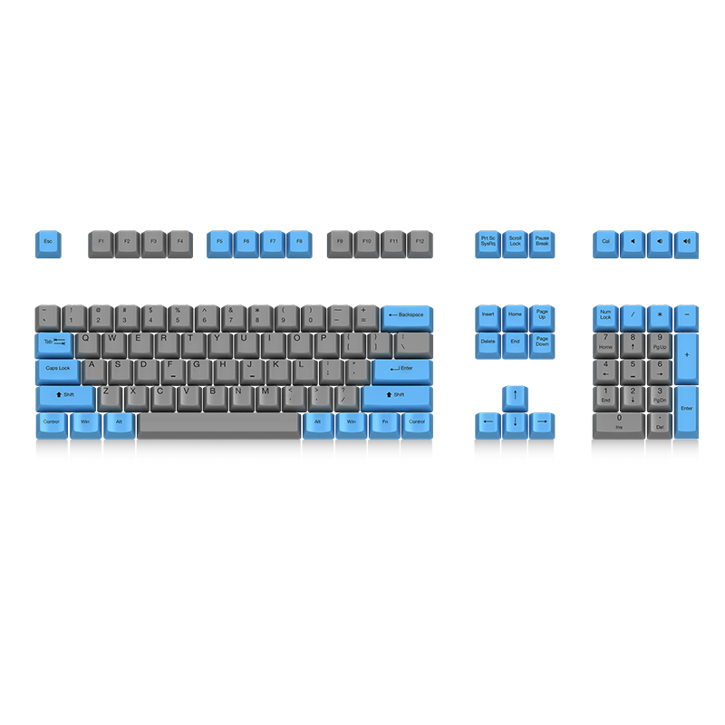 

Akko X Ducky 108 Основной профиль OEM PBT Ретро Серый Синий Keycaps Keycap Комплект для Механический Клавиатура