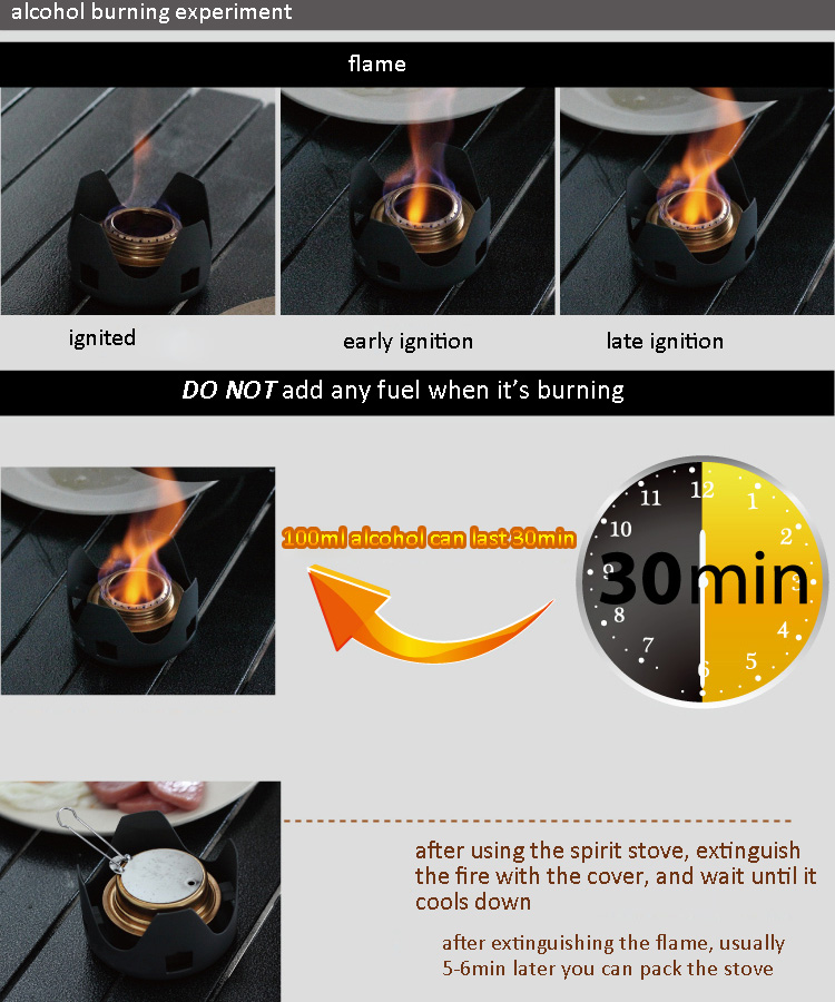 Portable Outdoor Mini Spirit Burner Stove for BBQ Hiking Camping