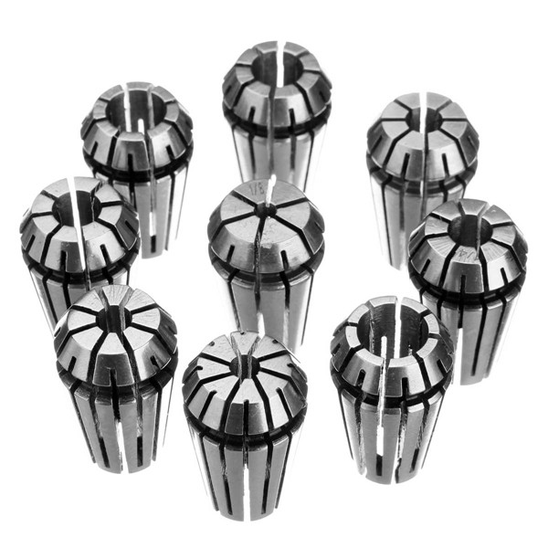 9pcs ER16 1/8 to 3/8 Inch Spring Collet Chuck Collet