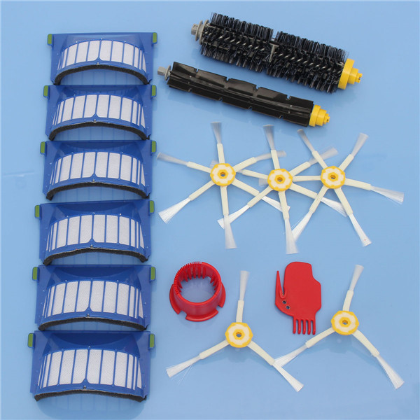 15pcs Vacuum Cleaner Accessories Kit Filters and Brushes for iRobot Roomba 600 Series