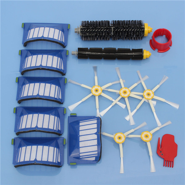 15pcs Vacuum Cleaner Accessories Kit Filters and Brushes for iRobot Roomba 600 Series