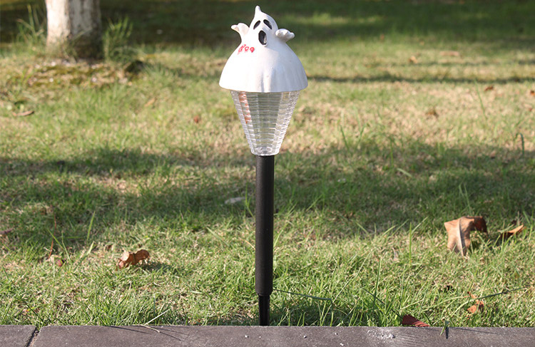 2pcs Halloween Ghost Pumpkin White LED Lights Garden Courtyard Holiday Decoration Lamp