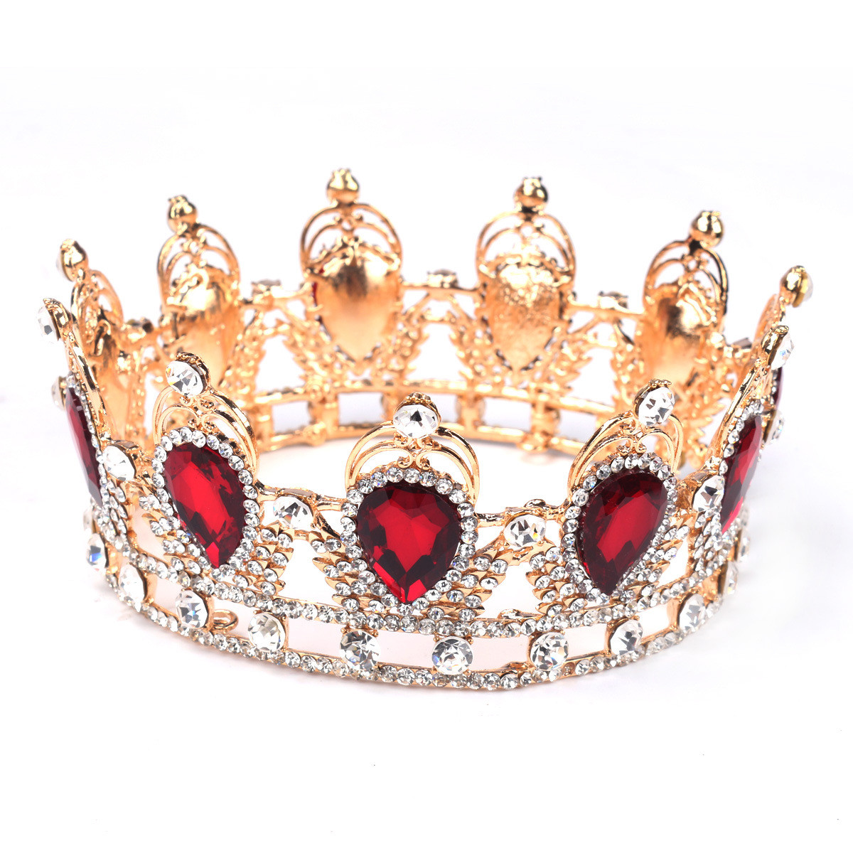 

Невеста рубиновый игристое кристалл горный хрусталь корону золотой король королева тиару свадьба головной убор