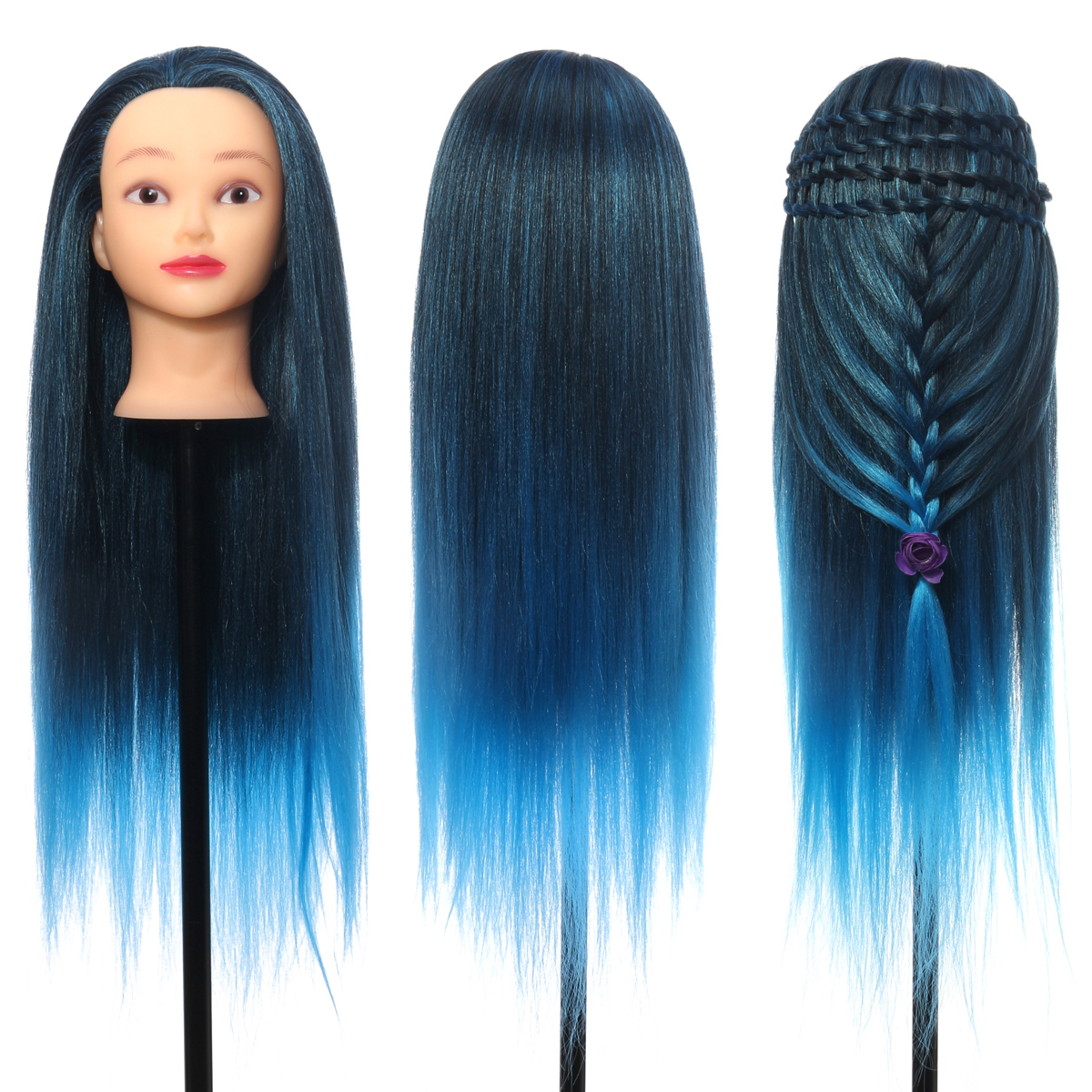 26'' Colorful Hair Hairdressing Practice Training Head Mannequin Salon –  Electronic Pro