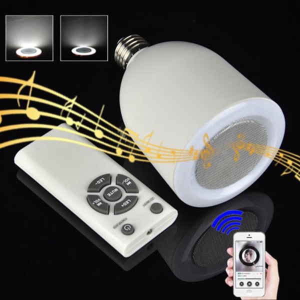 

E27 9W Wireless Bluetooth Управление Smart Music Audio Speaker LED Белая лампочка AC100-240V