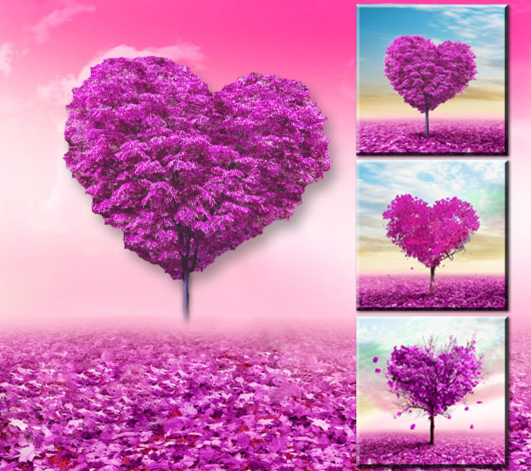 Purple Love Tree Diamond Painting